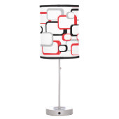 Red, Black and Gray Retro Squares Table Lamp (Back)