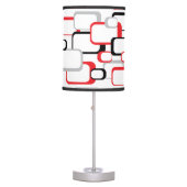 Red, Black and Gray Retro Squares Table Lamp (Front)