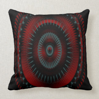Red, Black and Gray Spiral Design Throw Pillow