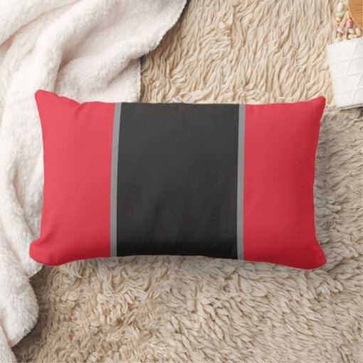 Red Black and Gray Throw Pillow Zazzle