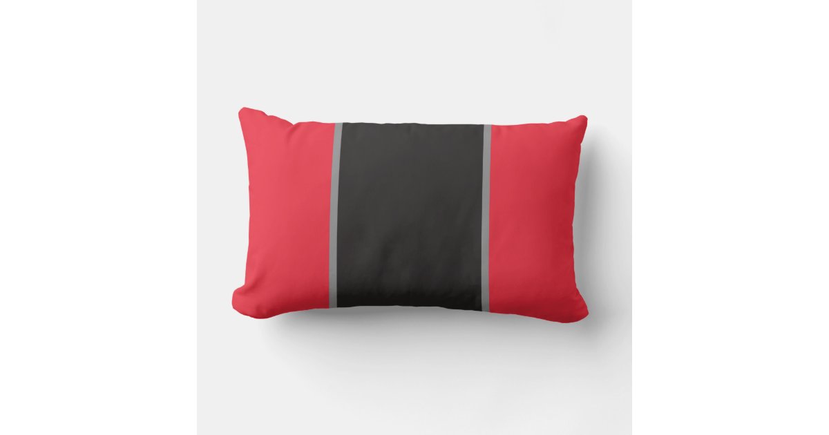 Red Black and Gray Throw Pillow | Zazzle