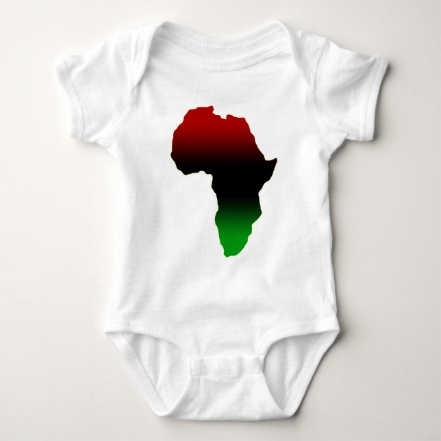 Red, Black and Green Africa Shape Baby Bodysuit (Front)