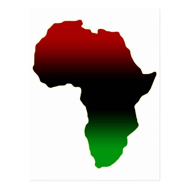 Red, Black And Green Africa Shape Postcard | Zazzle.com