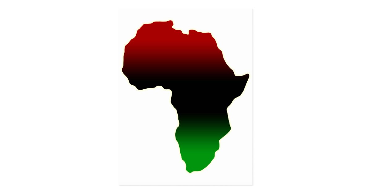 Red Black And Green Africa Shape Postcard Zazzle Com