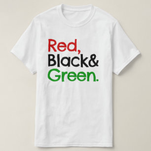 Red, Black and Green-African American T-Shirt