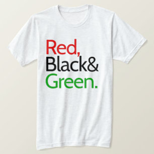 Red, Black and Green-African American T-Shirt