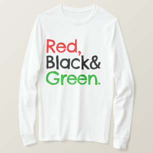 Red, Black and Green-African American T-Shirt