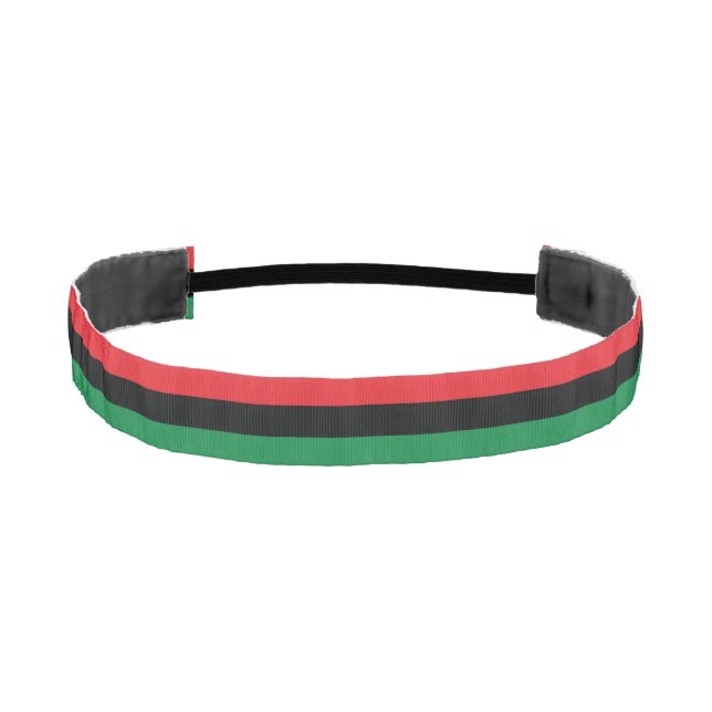 Red, Black and Green Flag Athletic Headband (Front)