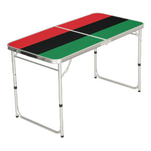 Red, Black and Green Flag Beer Pong Table