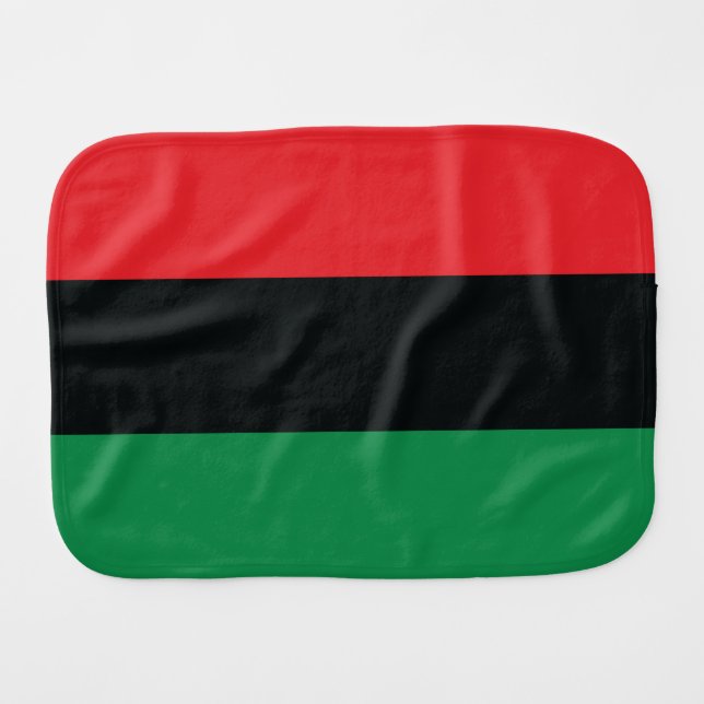 Red, Black and Green Flag Burp Cloth (Front Horizontal)