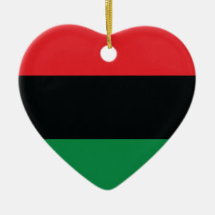 Red, Black and Green Flag Ceramic Ornament