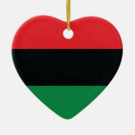 Red, Black and Green Flag Ceramic Ornament