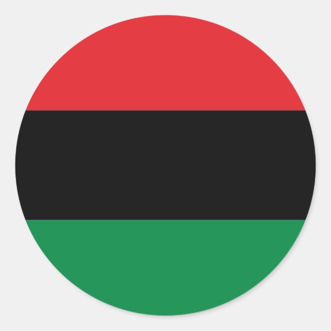Red Black and Green Flag Classic Round Sticker (Front)