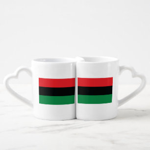 Red, Black and Green Flag Coffee Mug Set