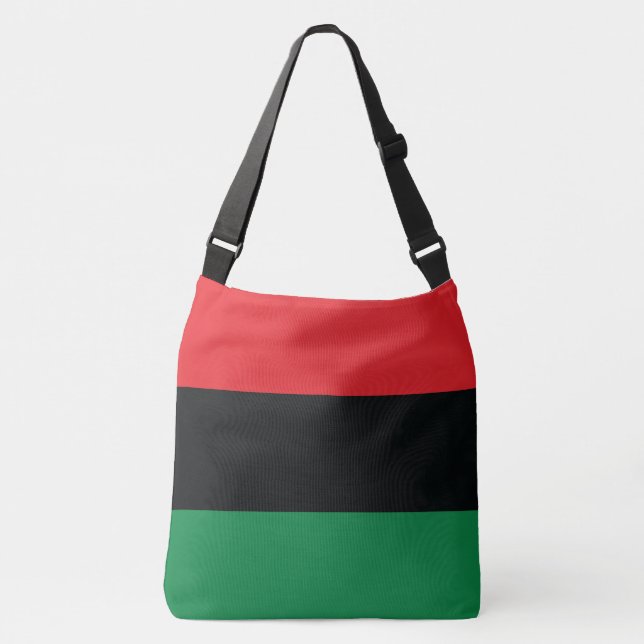 Red, Black and Green Flag Crossbody Bag (Front)
