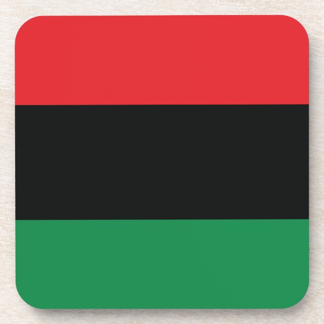 Red, Black and Green Flag Drink Coaster (Front)