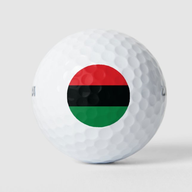 Red, Black and Green Flag Golf Balls (Front)