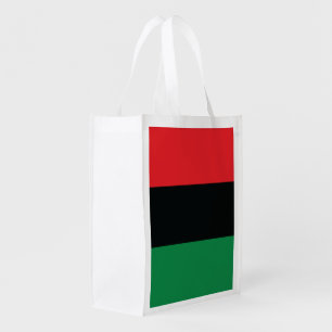 Red, Black and Green Flag Grocery Bag