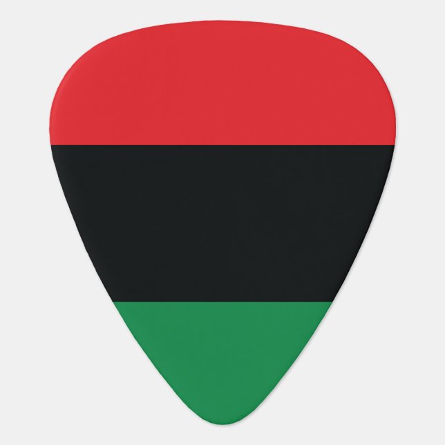 Red, Black and Green Flag Guitar Pick (Front)