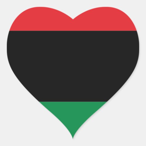 Red Black and Green Flag Heart Sticker