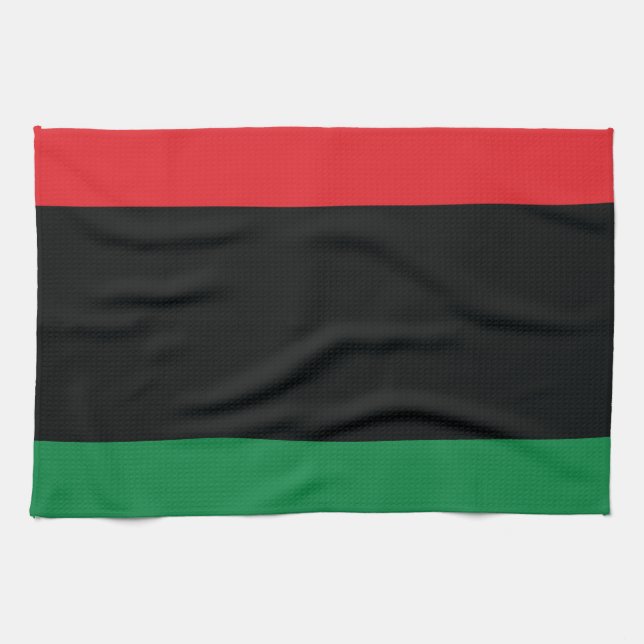 Red, Black and Green Flag Kitchen Towel (Horizontal)