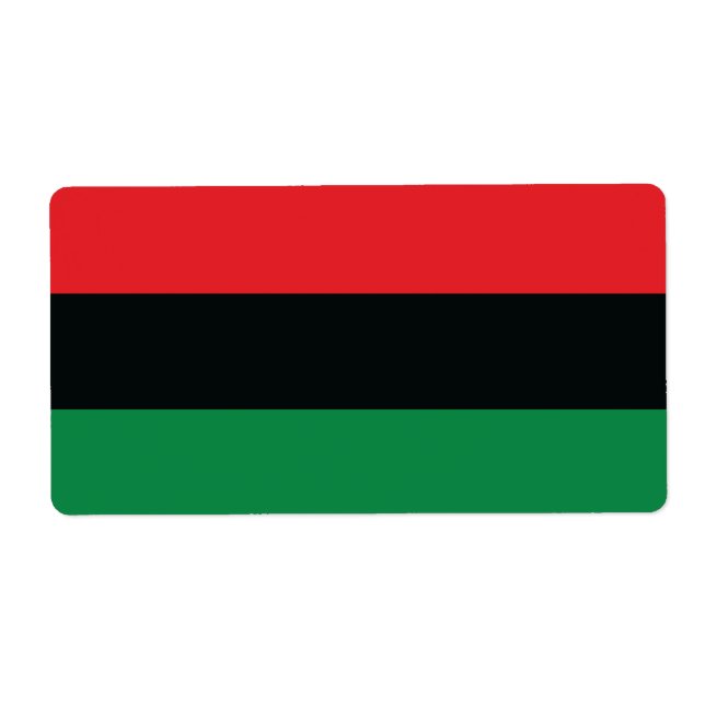 Red, Black and Green Flag Label (Front)
