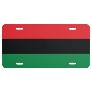 Red, Black and Green Flag License Plate