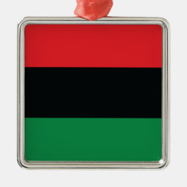 Red, Black and Green Flag Metal Ornament