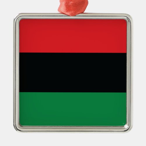 Red Black and Green Flag Metal Ornament