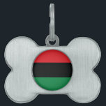 Red, Black and Green Flag Pet Name Tag<br><div class="desc">The 3 Pan-African colors on the flag represent: RED: the blood that unites all people of Black African ancestry, and shed for liberation; BLACK: black people whose existence as a nation, though not a nation-state, is affirmed by the existence of the flag; and GREEN: the abundant natural wealth of Africa....</div>