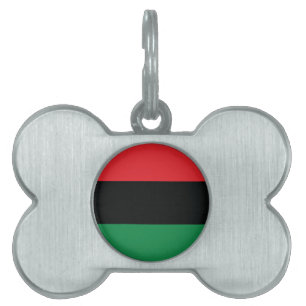 Red, Black and Green Flag Pet Name Tag