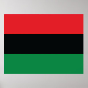 Red, Black and Green Flag Poster