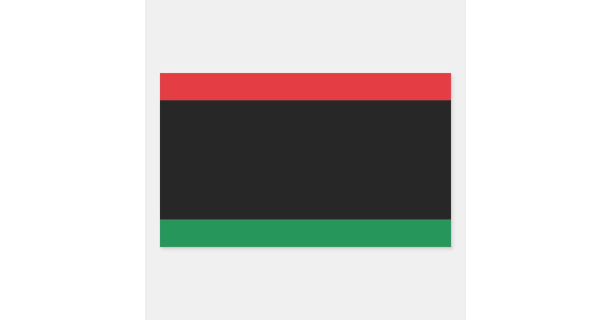 Red Black and Green Flag Rectangular Sticker Zazzle