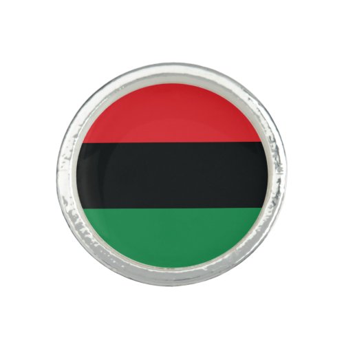 Red Black and Green Flag Ring