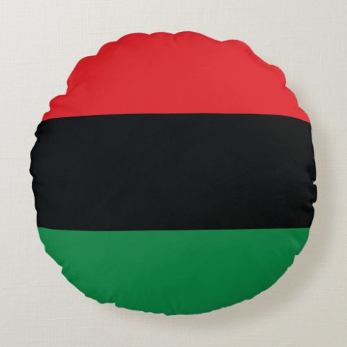 Red Black and Green Flag Round Pillow