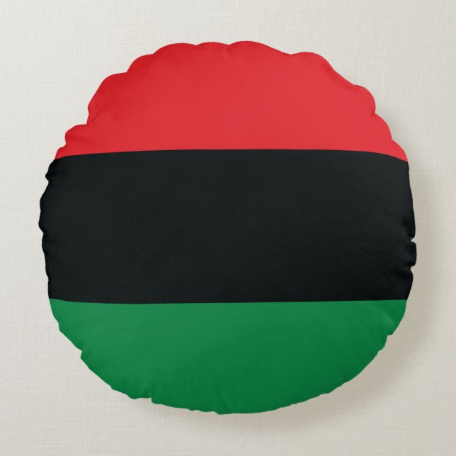 Red, Black and Green Flag Round Pillow (Front)
