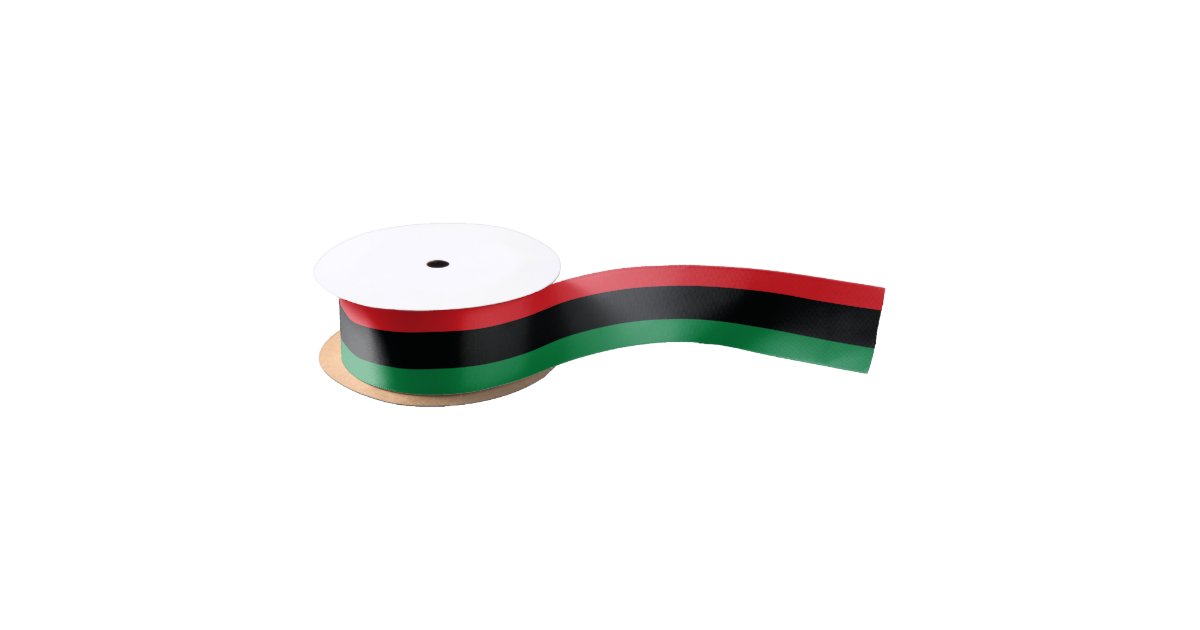 Red, Black and Green Flag Satin Ribbon | Zazzle.com