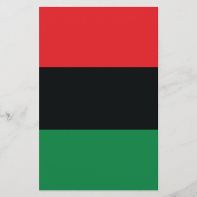 Red, Black and Green Flag Stationery (Front)