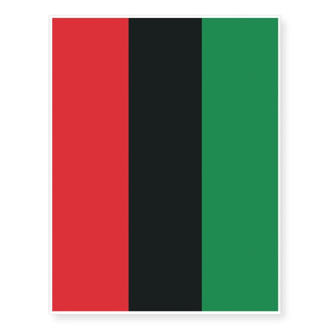 Red, Black and Green Flag Temporary Tattoos (Front)