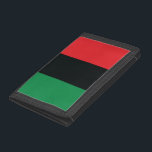 Red, Black and Green Flag Trifold Wallet<br><div class="desc">The 3 Pan-African colors on the flag represent: RED: the blood that unites all people of Black African ancestry, and shed for liberation; BLACK: black people whose existence as a nation, though not a nation-state, is affirmed by the existence of the flag; and GREEN: the abundant natural wealth of Africa....</div>