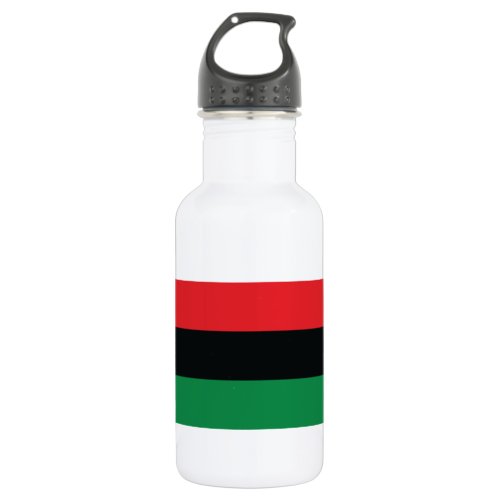 Red Black and Green Flag Water Bottle