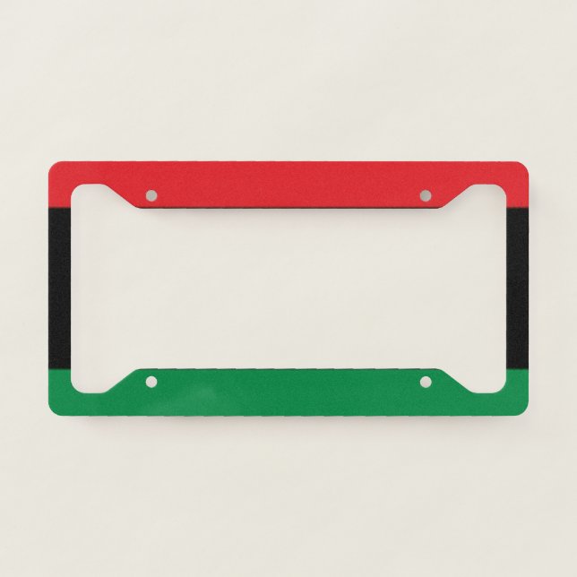 Red Black and Green License Plate Cover (Front)