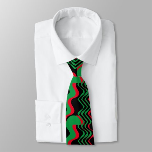 RED BLACK AND GREEN NECK TIE