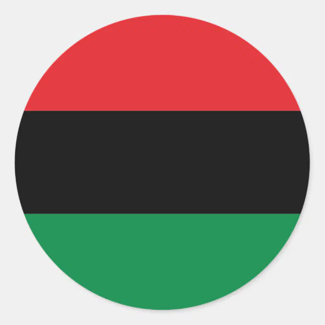 Red Black and Green Pan-African UNIA flag Classic Round Sticker | Zazzle