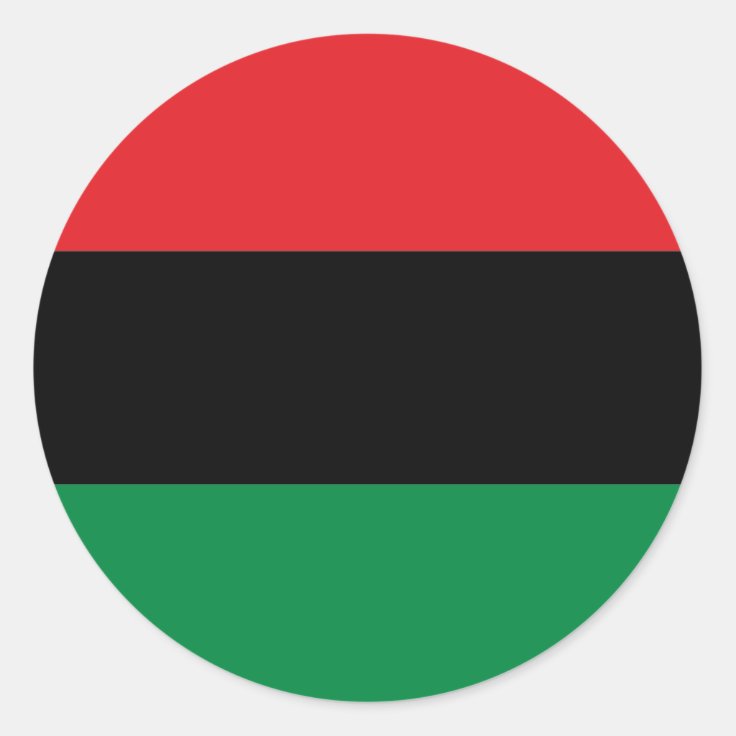 Red Black and Green Pan-African UNIA flag Classic Round Sticker | Zazzle