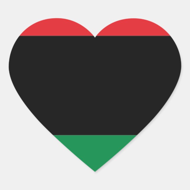 Red Black and Green Pan-African UNIA flag Heart Sticker (Front)