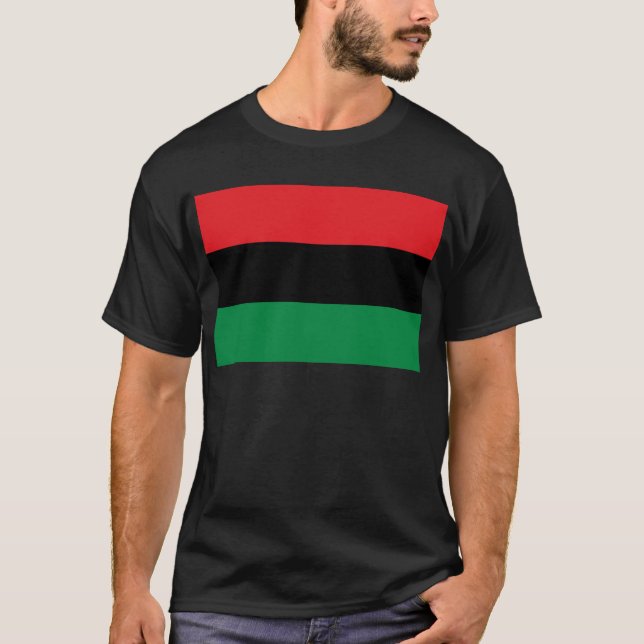 Red Black and Green Pan-African UNIA flag T-Shirt (Front)