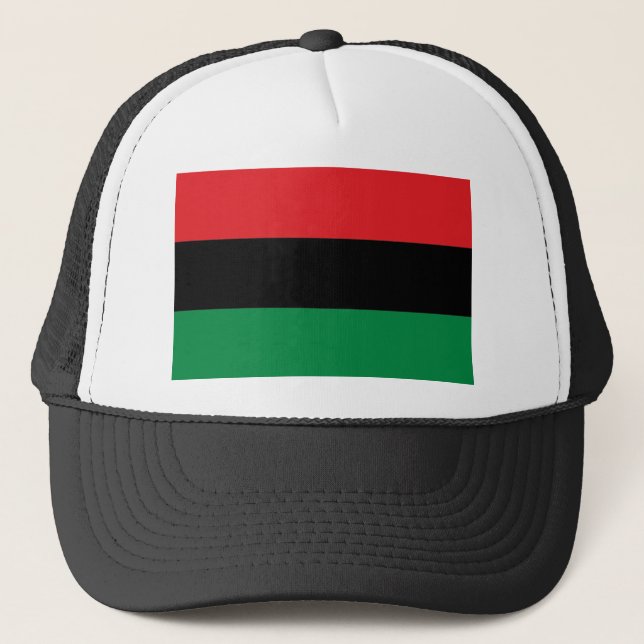 Red Black and Green Pan-African UNIA flag Trucker Hat (Front)