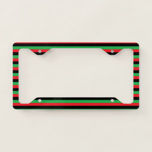 Red, Black and Green Stripes License Plate Frame