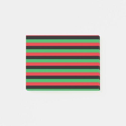 Red Black and Green Stripes Post_it Notes